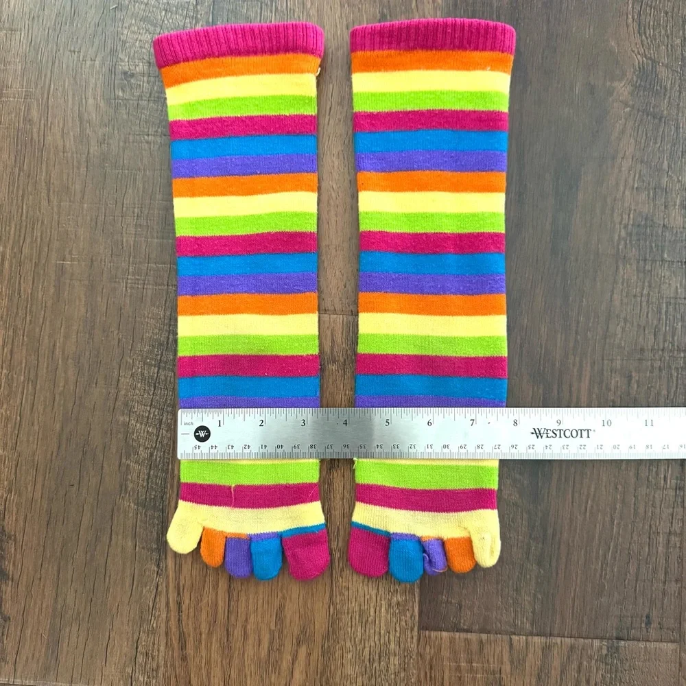 Retro style rainbow toe socks, unisex, kids